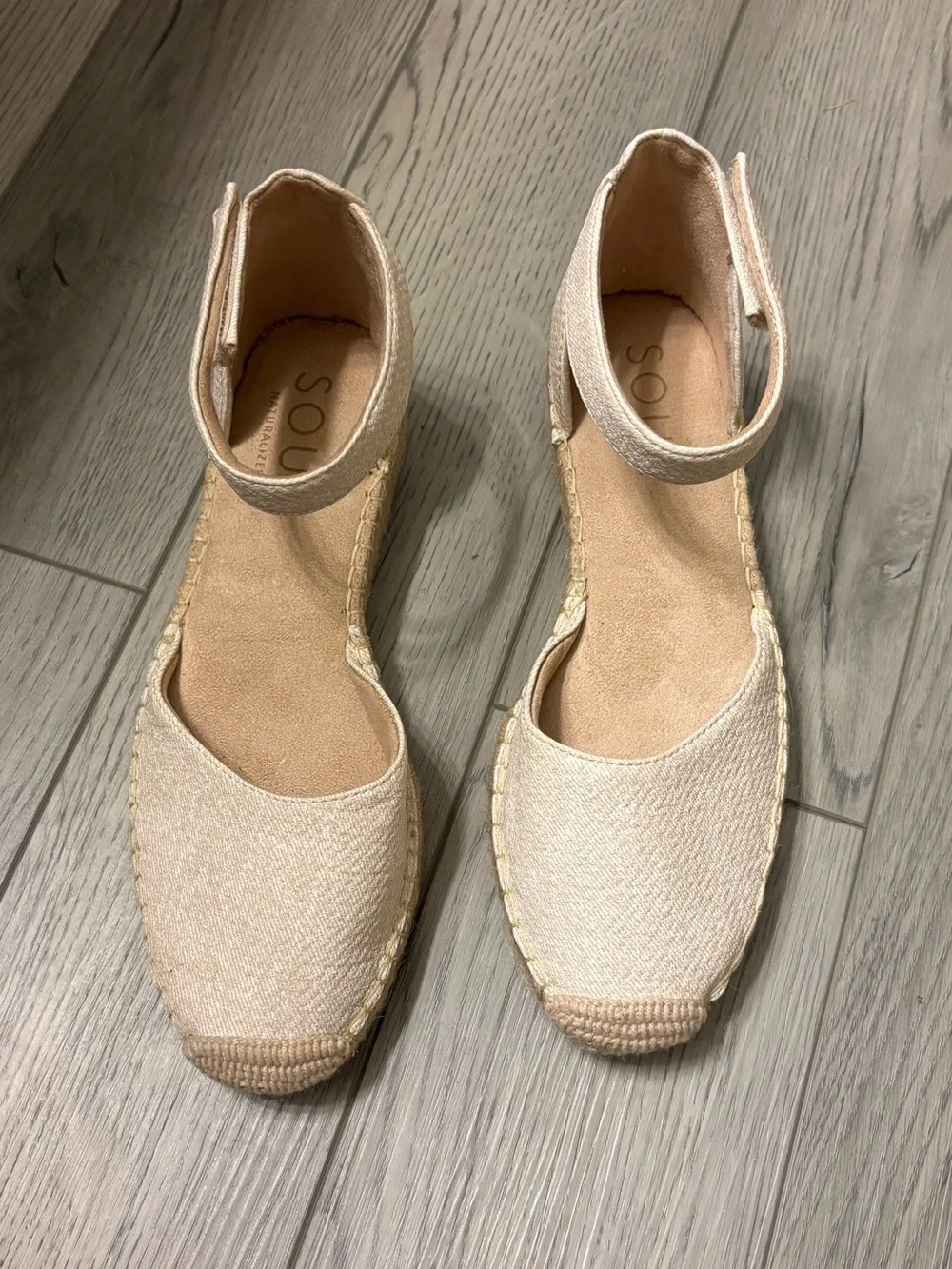 Soul by Naturalizer Cream Espadrille Ankle-Strap Flats